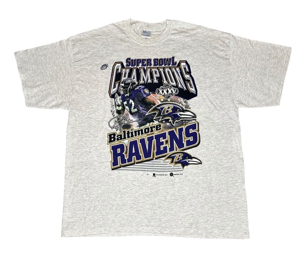 Vintage Baltimore Ravens Ray Lewis NFL Super Bowl Champions T-Shirt